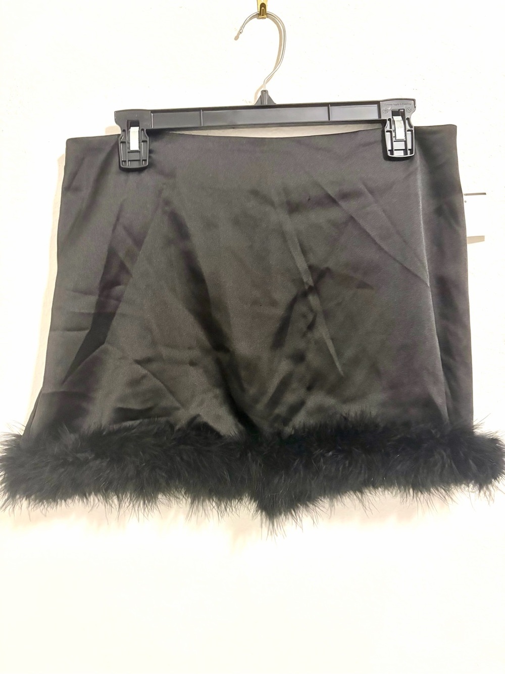 Forever 21 Black Satin Mini Skirt with Back Zip